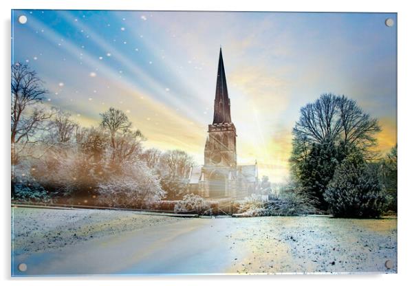 Wentworth Church Christmas Acrylic by Apollo Aerial Photography
