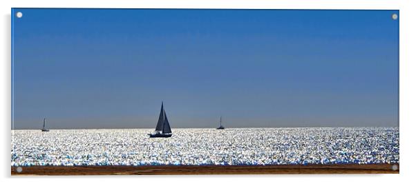 Yacht at Sea in Alvor Acrylic by Jeremy Hayden