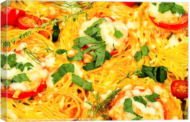 Spaghetti nest appetizers Canvas Print by Mykola Lunov Mykola
