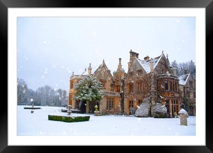 Castle Combe, Winter Framed Mounted Print by Graham Lathbury