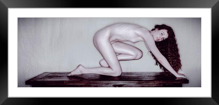 0109 Nude Red Head Dash Framed Mounted Print by Amyn Nasser X SURXPOSED ART