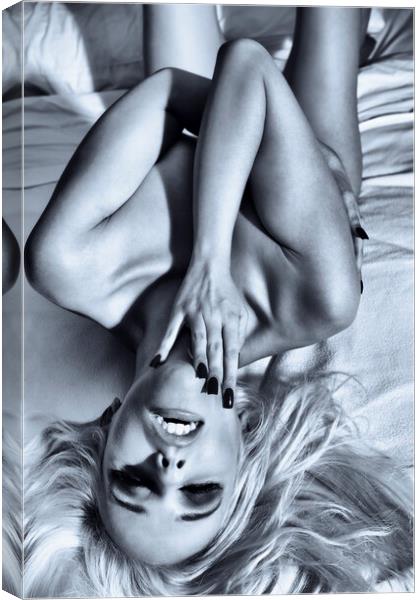 7088 Erotica Nude Platinum Blonde Canvas Print by Amyn Nasser X SURXPOSED ART