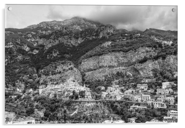 Amalfi Coast Italy monochrome Acrylic by Diana Mower