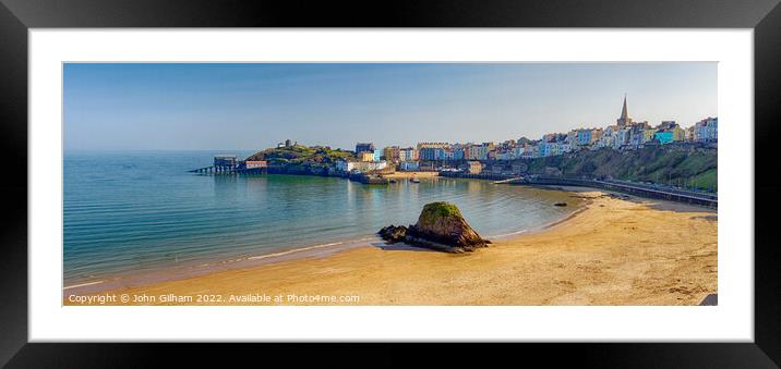 Tenby Beach - South Wales Framed Mounted Print by John Gilham