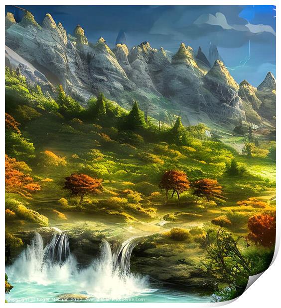 Enchanting Valley of Fairies Print by Roger Mechan