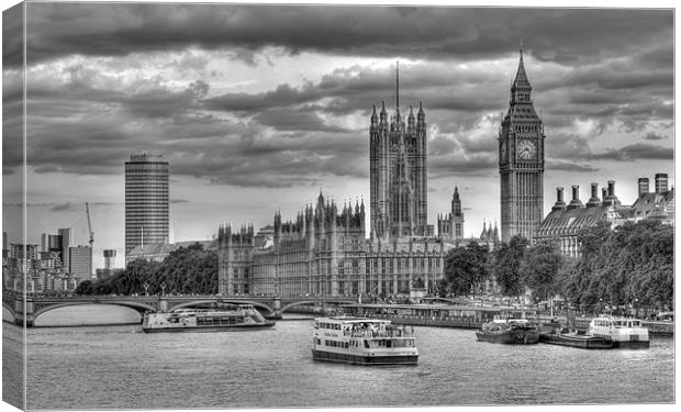 Big Ben against London Skyline Canvas Print by Mike Gorton