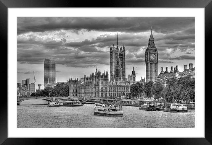 Big Ben against London Skyline Framed Mounted Print by Mike Gorton