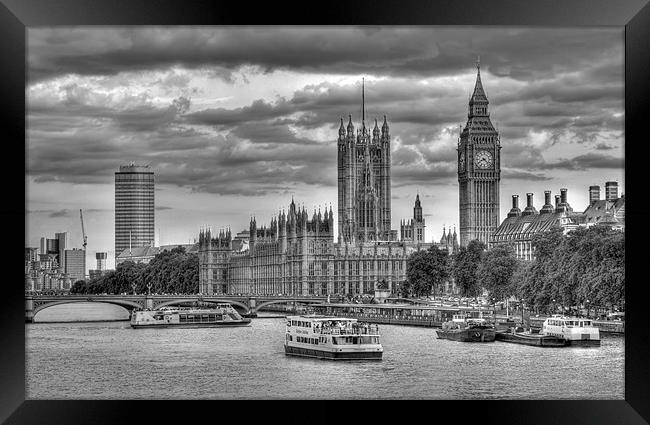 Big Ben against London Skyline Framed Print by Mike Gorton