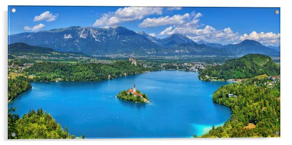 Lake Bled Panorama In Slovenia Acrylic by Artur Bogacki
