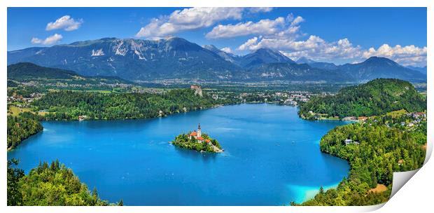 Lake Bled Panorama In Slovenia Print by Artur Bogacki