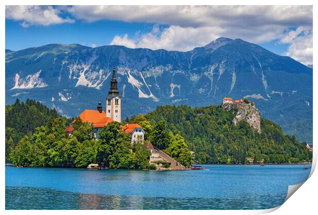 Lake Bled Landscape With Island And Castle Print by Artur Bogacki