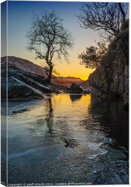 The River Esk in winter, Eskdale in the Lake District Canvas Print by geoff shoults