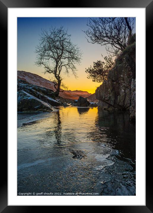 The River Esk in winter, Eskdale in the Lake District Framed Mounted Print by geoff shoults
