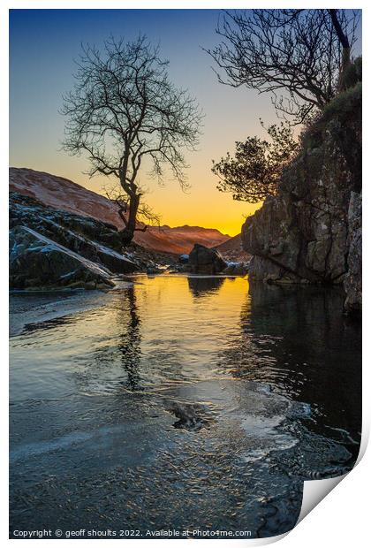 The River Esk in winter, Eskdale in the Lake District Print by geoff shoults