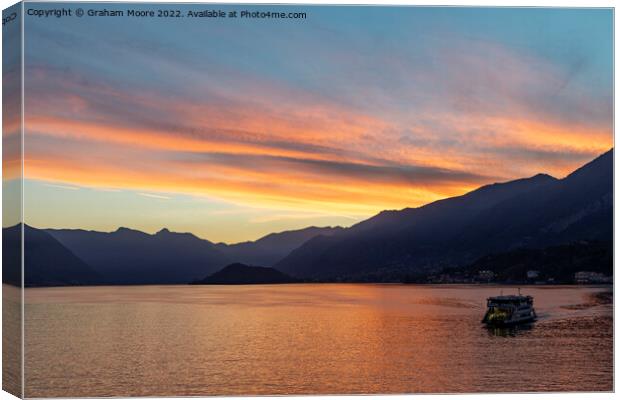 Como ferry at sunset Canvas Print by Graham Moore