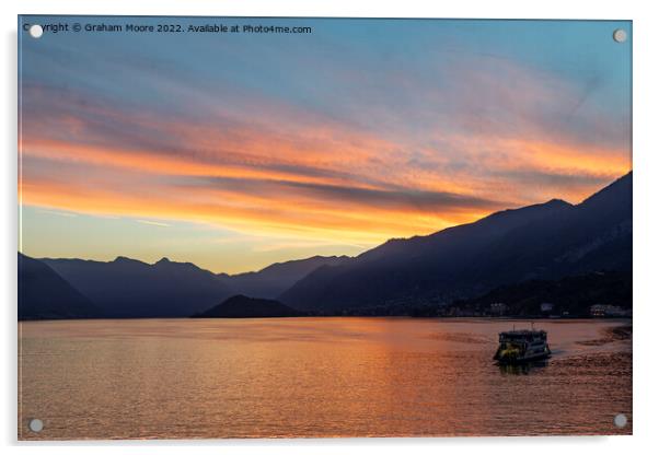 Como ferry at sunset Acrylic by Graham Moore