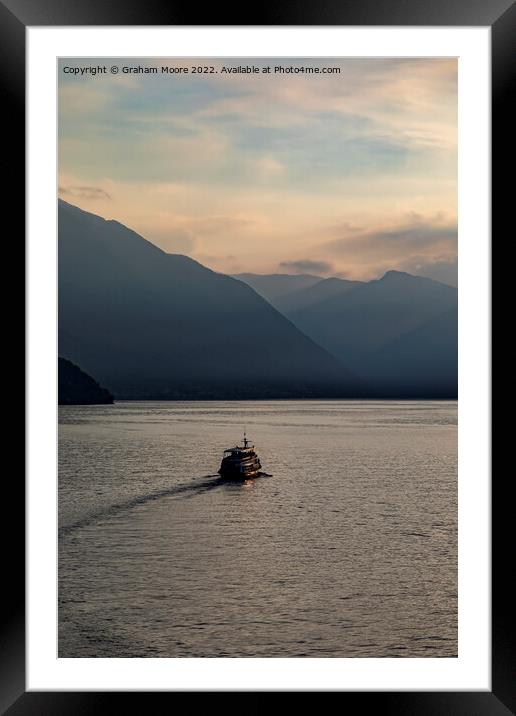Como ferry evening Framed Mounted Print by Graham Moore