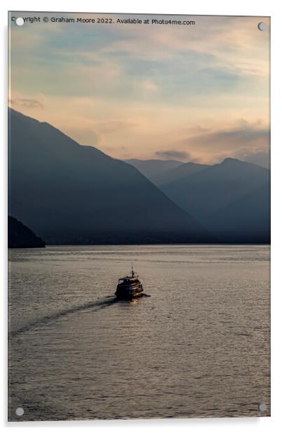 Como ferry evening Acrylic by Graham Moore