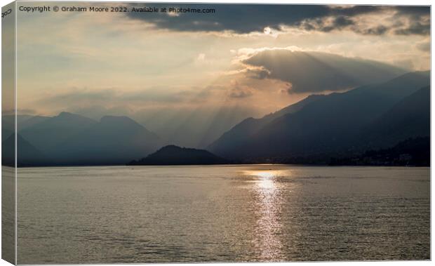Como crepuscular rays Canvas Print by Graham Moore