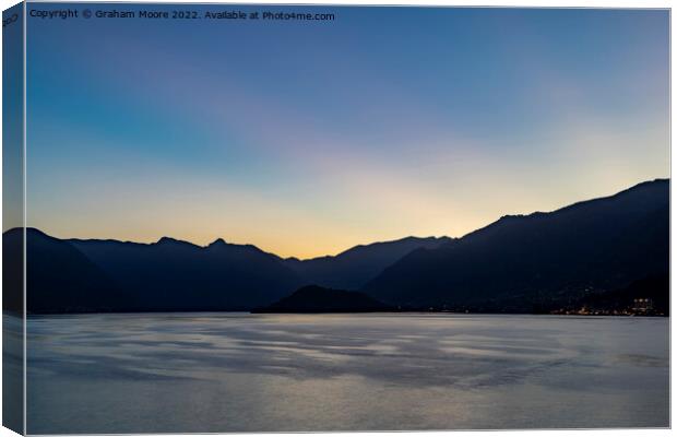 Lake Como blue hour Canvas Print by Graham Moore