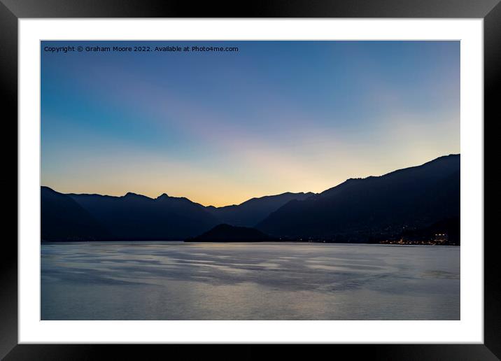 Lake Como blue hour Framed Mounted Print by Graham Moore