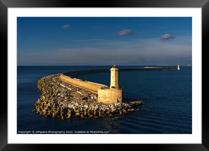 Livorno Harbor light Framed Mounted Print by DiFigiano Photography