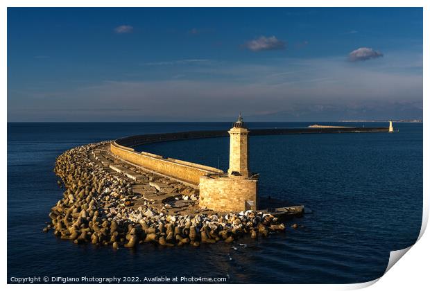 Livorno Harbor light Print by DiFigiano Photography