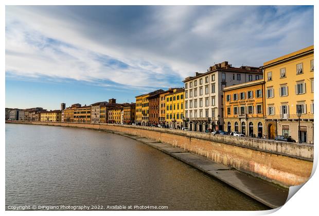 Pisa Riverfront Print by DiFigiano Photography