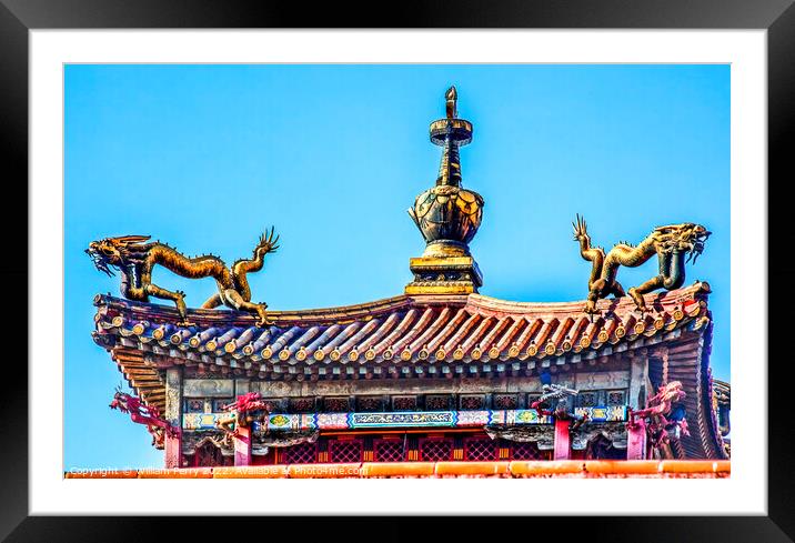  Dragon Pavilion Gugong Forbidden City Palace Beijing China Framed Mounted Print by William Perry