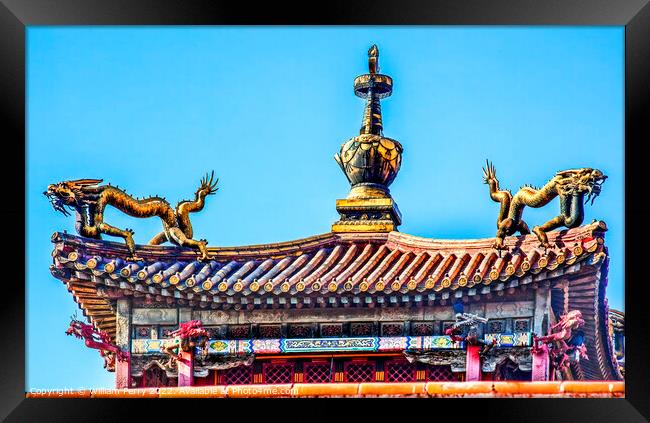  Dragon Pavilion Gugong Forbidden City Palace Beijing China Framed Print by William Perry
