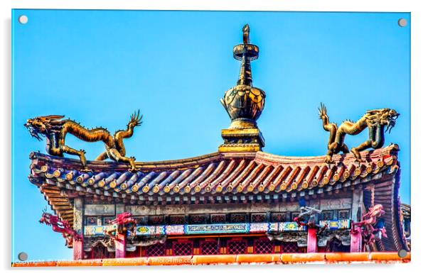  Dragon Pavilion Gugong Forbidden City Palace Beijing China Acrylic by William Perry
