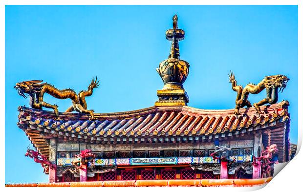  Dragon Pavilion Gugong Forbidden City Palace Beijing China Print by William Perry