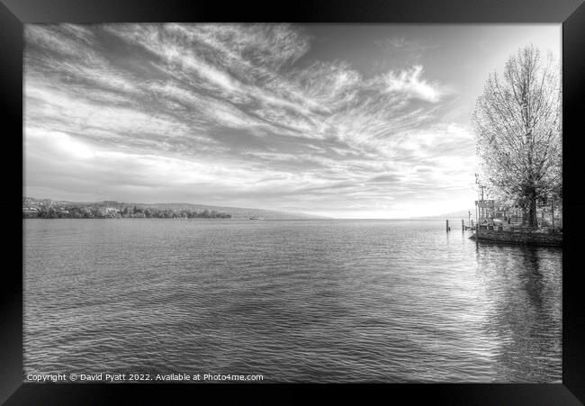 Lake Zurich Monochrome Framed Print by David Pyatt