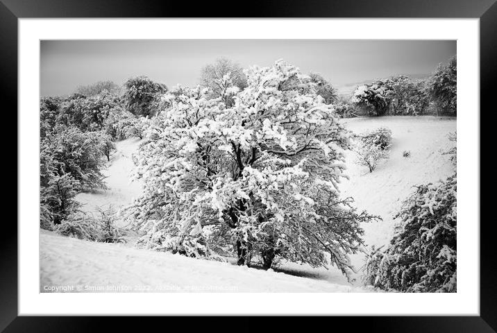  Cotswold Snow Framed Mounted Print by Simon Johnson