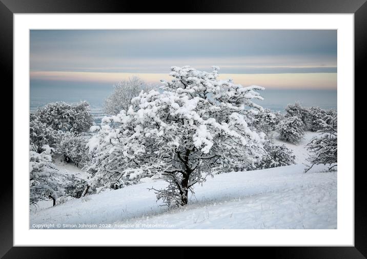 Snow scene Framed Mounted Print by Simon Johnson