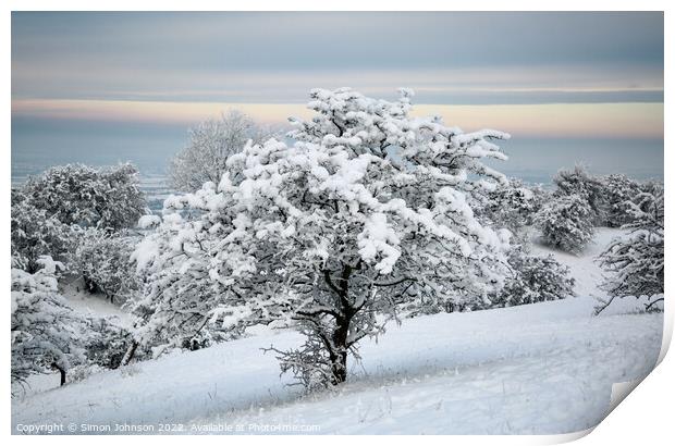 Snow scene Print by Simon Johnson