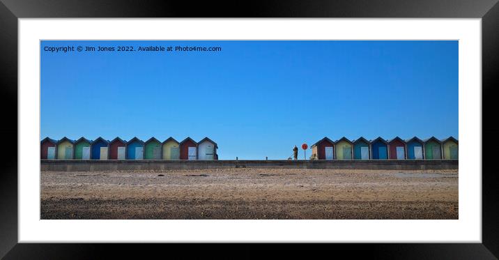 Beach Huts in Winter Framed Mounted Print by Jim Jones