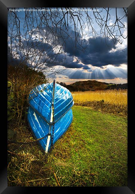 rowing boats in hibernation Framed Print by meirion matthias