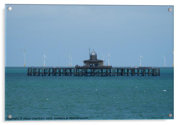 Old Herne Bay Pier Acrylic by Alison Chambers
