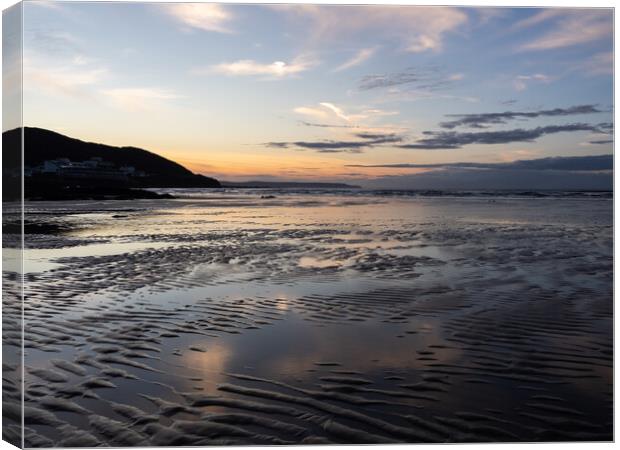 Sunset along the North Devon coast Canvas Print by Tony Twyman