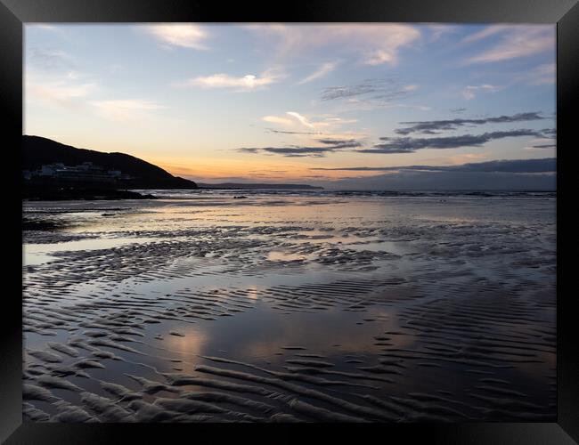Sunset along the North Devon coast Framed Print by Tony Twyman