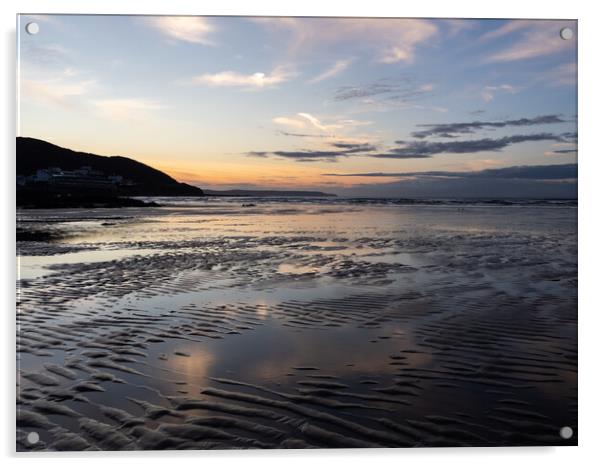 Sunset along the North Devon coast Acrylic by Tony Twyman