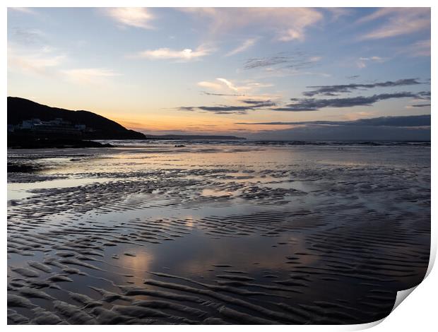 Sunset along the North Devon coast Print by Tony Twyman
