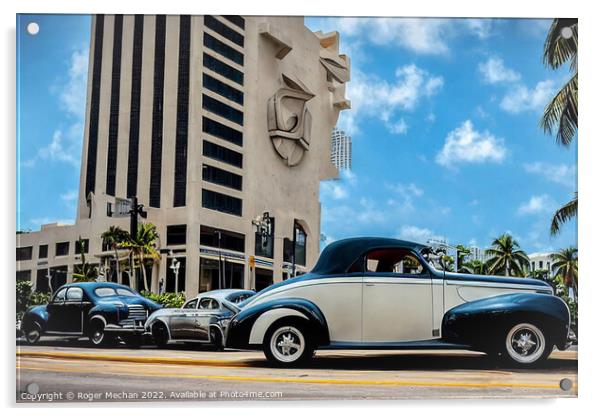 Art Deco Classic Cars Acrylic by Roger Mechan