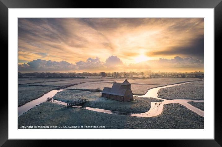 Frosty Church Sunrise Framed Mounted Print by Malcolm Wood