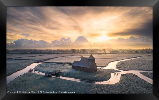 Frosty Church Sunrise Framed Print by Malcolm Wood