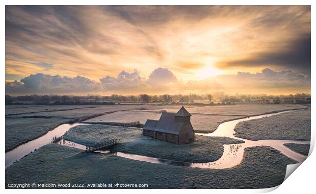 Frosty Church Sunrise Print by Malcolm Wood