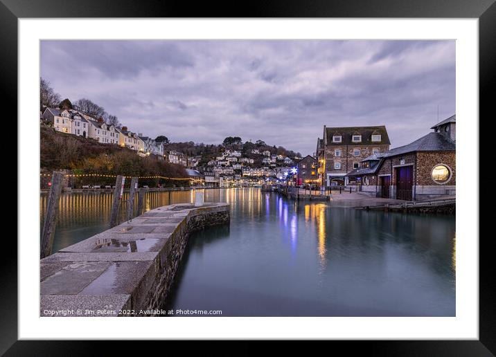 Looe Harbour in the morning light Framed Mounted Print by Jim Peters