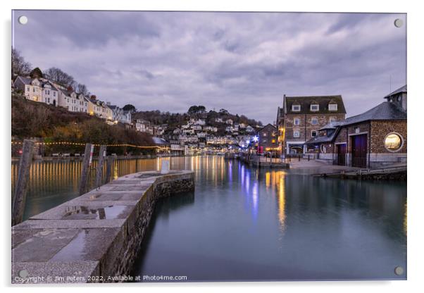Looe Harbour in the morning light Acrylic by Jim Peters
