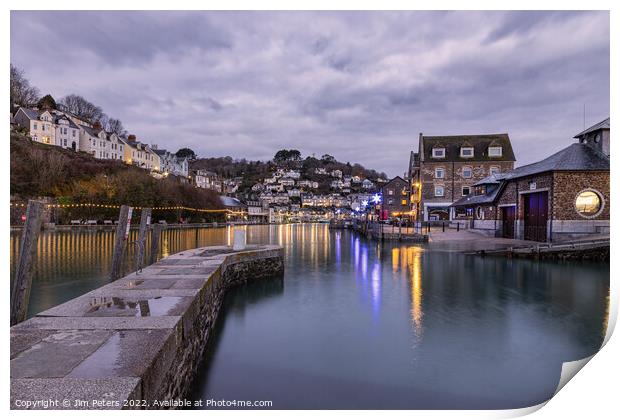 Looe Harbour in the morning light Print by Jim Peters